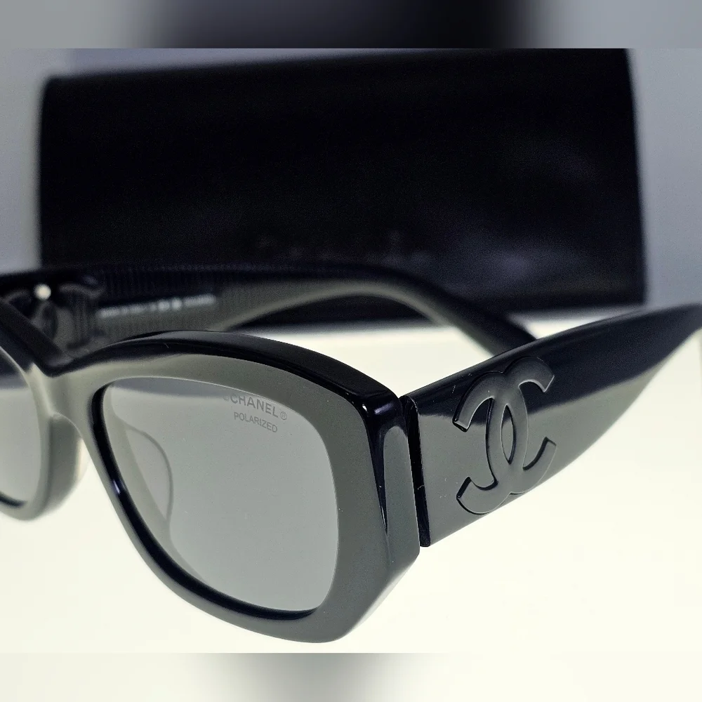 CHANEL CH5493A C.888/T8 Designer Sunglasses | Black Frame | Black & Grey Lenses - Picture 4 of 12